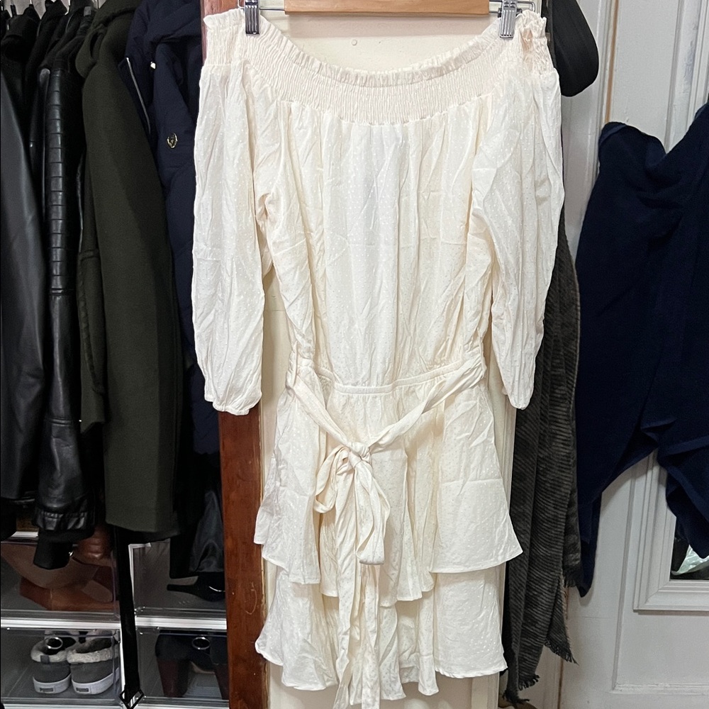 City Chic Gardenia Dress with Frill Details